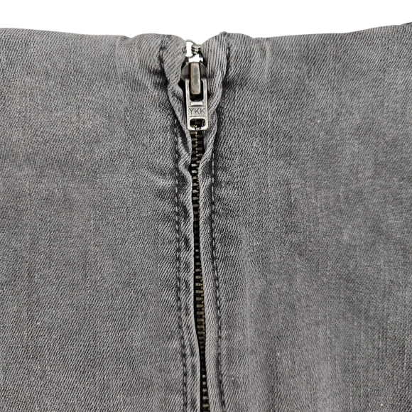 Free People Modern Femme Straight Mini Skirt Gray Denim Zip Back 4 - Picture 4 of 7